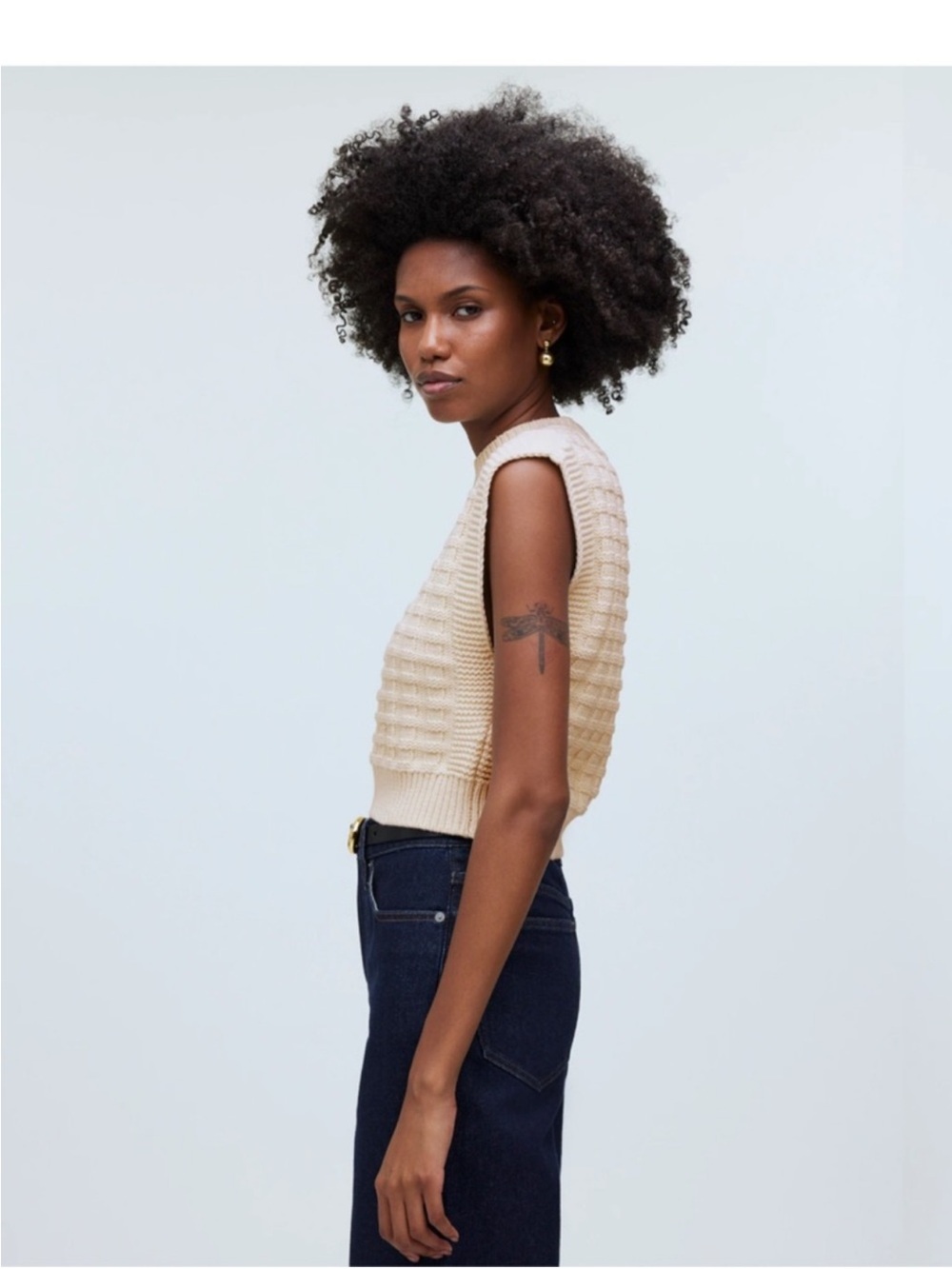 Madewell Checkered-Stitch Wedge Sweater Vest - Picture 2 of 9